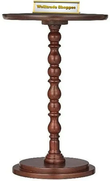Welltrade%20Shoppee%20Round%20Coffee%20End%20Tables%20for%20Living%20Room,%20Accent%20Furniture%20Pedestal%20Table,%20Nightstand%20Decor%20Side%20Tables%20Bedroom,%20Home%20Office%20-Walnut%20-%20Image%202
