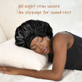 New Silk Bonnet for Sleeping Women Satin Bonnet Hair Bonnet night sleep cap scarf wrap for curly hair With Tie Band for Curly Ha. 