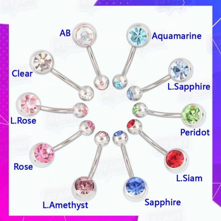 🎁1.6 bar length 2.5 cm premium Korean jewelry silver plated body jewelry navel ring piercing jewelry