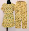 Long Tshirt with Palazzo Set for Women Multicolor Random Design Cotton.
