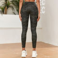 CHRLEISURE Digital Print  Work Yoga Pants Seamless Sports Legging with Pocket Gym Fitness Tight Elastic Slim Workwear. 