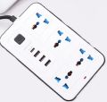 Multi Plug Wire Code With 3 USB 4 Power Socket with 2M Cable 3.4A  AC Power Socket UK Plug. 