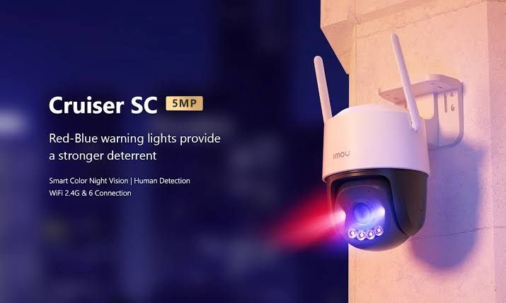 Imou Cruiser SC 5MP 5 Megapixel  Free Shipping  Smart Color Night Vision, RED & Blue Police Light 360° Coverage  2 Way Talk, Speaker, Siren  IP66 Weatherproof Human Detection, (Tags: Imou Cruiser SE+ Wifi Camera, IP Camera, IP Camera NVR, IP CCTV Camera,