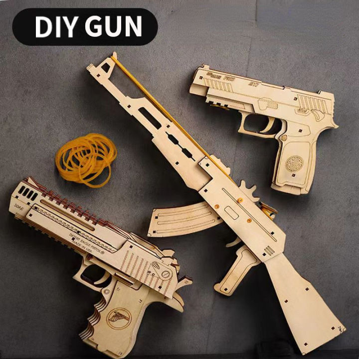 DIY 3D Wooden Band Puzzle Assembly Model Toy Shooting Models Kits for ...