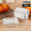 10Pcs Disposable Aluminum Foil Baking Pans With Lids - Rectangular Containers For Cakes Muffins Bread Food Storage & Takeout.