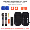 Microphone Case Dual Microphones Carrying Bag Mic Bag Storage Box Case Water-resistant Shock-proof for Storing 2 Microphones. 
