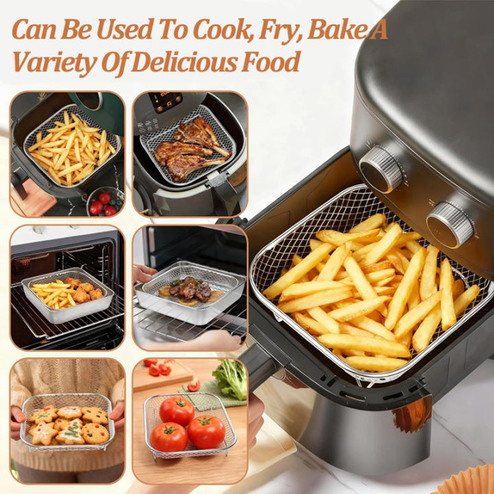 Stainless%20Steel%20Air%20Fryer%20Baking%20Grilling%20Rack%20with%20Air%20Fryer%20Paper%20Oven%20Barbecue%20Bracket%20%20Food%20Baking%20Cooking%20Frying%20Basket%20-%20Image%202