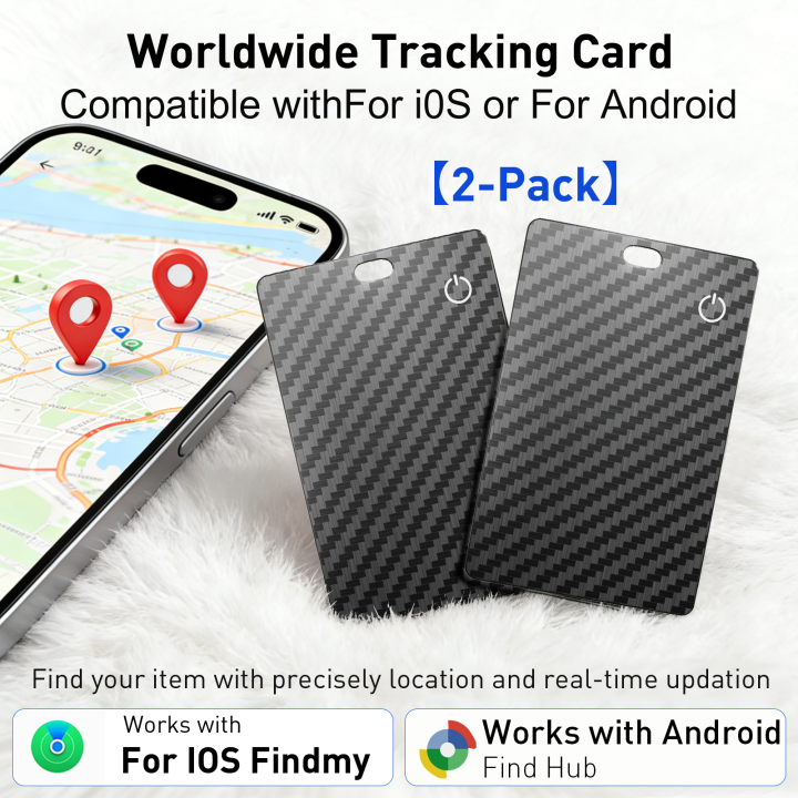 1/2-Pack Smart Air Tag Tracking Card for IOS and Android - Lost and Found Alert Device. Wallet/Card Locator Smart Card.