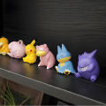 6pcs/set Pokemon Pikachu Anime Toys Dolls Psyduck Gengar Jigglypuff Gonbe Slowpoke Sleep Cute Model Action Figure Toys.