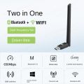 USB Free Drive 600M Wireless Card BT5.0 Bluetooth Adapter Desktop Computer Dual-Band WiFi Reception. 