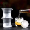 Circular Spherical Ice Cube Tray, Vertical Silicone Ice Hockey Mold, Bar Whiskey, 2Pcs.