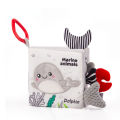 0-36Month Infant Baby Cloth Book Black and White Tail Book Stimulates Variety of Tactile Training Not Be Torn Cloth Book. 