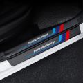 4pcs Carbon Fiber Sill Plate Stickers Guard Decals for Bmw Performance M 1 2 3 4 5 6 7 Series X1 X2 X3 X4 X5 X6 X7 Car Styling.