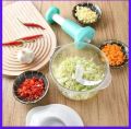 Hand Chopper,Vegetable and Meat chopper,1500 ML Manual Food Chopper, Vegetable cutter speedy chopper with 3 curved stainless steel Blades, Handheld Vegetable Chopper Mincer/Mixer/Blender to chop Fruits/Onion/Nut/Ginger/Herbs/Garlic/Meat. 