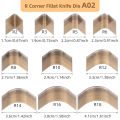 1Set Handmade Stamping Tools for Faux Leather, Metal Cutting Knife Mold, R-Angle Knife Mold, DIY Round Corner Cutting Knife Mold. 