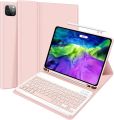 Keyboard Case for iPad Pro 11 inch 2022/2021/2020 (2nd/3rd/4th Generation) with Detachable Wireless Keyboard, iPad Pro 11 inch case with Keyboard and Pencil Holder, Pink. 