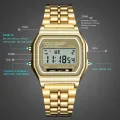 Casio LED Digital Watch for Men Waterproof Sports Military Wrist Watch Stainless Steel Luxury Silver Watch. 