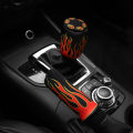 3-piece Flame Fabric Waterproof Steering Wheel Cover without Inner Ring Handbrake Cover Handle Cover Fits 14.5-15 Inches. 