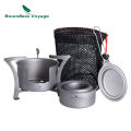 Boundless Voyage Ultralight Titanium Wood Burning Stove Camping Alcohol Stove Outdoor Multi-Fuels Mini Stove Small Stove.