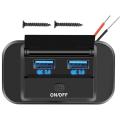 RV USB Outlet QC3.0 Motorcycle USB Fast Charger 2 Ports DC 12-24V 66W Quick Charger Socket Panel RV Phone Charger Outlet for RV. 