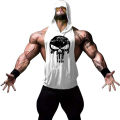 Fashionable and trendy men's summer personalized printed gym exercise and leisure comfortable and refreshing hooded vest. 