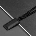 Rectangle Pendant Necklace (BLACK) for Men. 