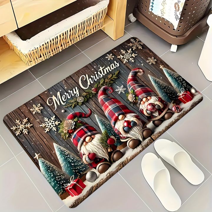 VIKAMA%20Christmas%20Carpet%20Three%20Santa%20Claus%20Doormat%20Entrance%20Welcome%20Mat%20Outdoor%20Carpet%20Rug%20For%20Bedroom%20Living%20Room%20Home%20Decoratio%20-%20Image%203