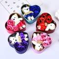 Heart Shaped Valentines Day Gift Box with I Love You Message Teddy Bear 3 Red Roses- Valentine Gift for Girlfriend Boyfriend Husband Wife-Valentine Day Gifts-Valentine Day Decoration Items. 