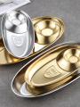 Ramadan Dinner Plate 304 Stainless Steel, Divided Seasonings Plate Snack Pallet, Suitable for Dipping Sauce, Appetizers, Snacks. 