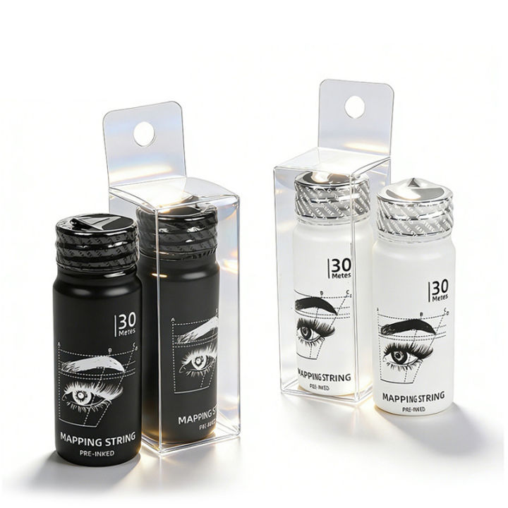 Black/White Microblading Mapping String Pre-Inked Eyebrow Marker Thread ...