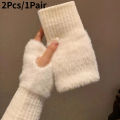 Women's Long Fleece Winter Gloves, Soft Warm Hand Warmer with Elastic Cuffs, Comfortable Cold Weather, Outdoor & Casual Wear.