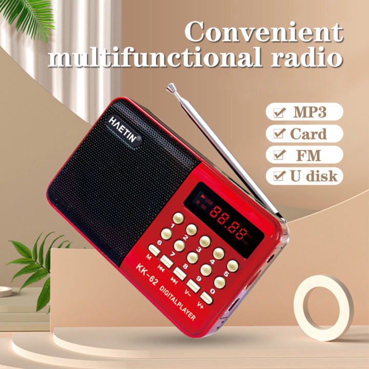 L-62 Mini Radio 4.5W Single Band Plug-in FM Radio MP3 Music Player for the Elderly