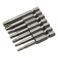 7pc Hexagonal Handle Five Star Hollow Screwdriver Head with Hole S2 Magnetic Screwdriver Head T10-T40 Tool Set. 