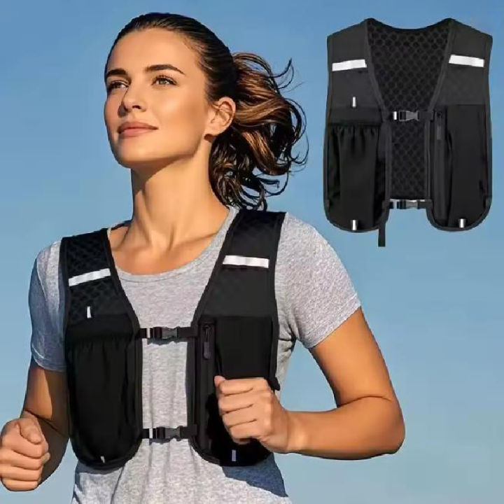 Running Vest for Women Men Adjustable Chest Strap Running Hydration Vest Lightweight Reflective Hydration Backpacks for Marathon
