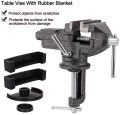 Multi Functional Heavy Table Clamp Mini Aluminum Bench Vise Jaw Anti Slip Versatile Vice Jaws Tool 360 Degree Swivel Cast Iron. 