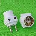 2 Pcs Portable White Bulb Holder with 2 Pin Plug - For Screw Type Bulbs (E27). 
