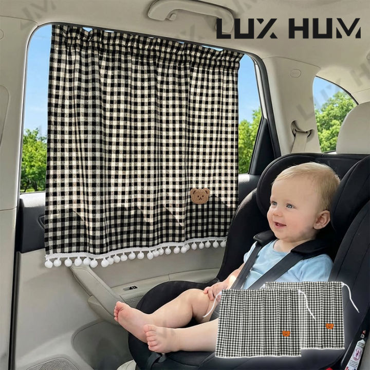 2Pcs Cute Cartoon Curtains for Car Side Window UV Protection Sun Shade Cover for Children Sun Protection Anti Glare Sun Visor