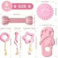 6 PCS Dog Chew Toys For Cleaning Teeth Soft Rubber Bone Funny Ball Interactive Donut Treat Set For Small Medium Dogs Pet Gifts.