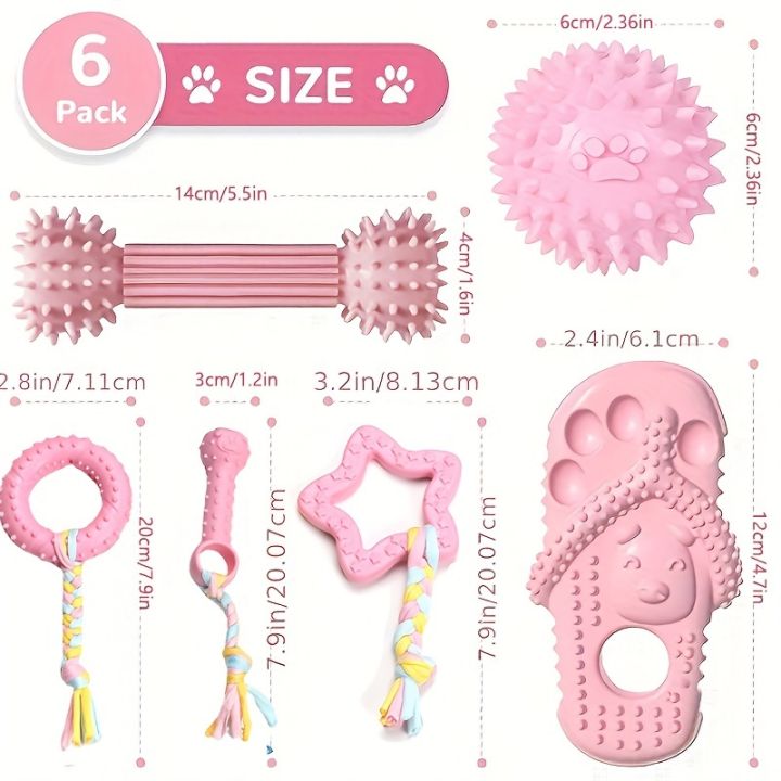 6%20PCS%20Dog%20Chew%20Toys%20For%20Cleaning%20Teeth%20%20Soft%20Rubber%20Bone%20Funny%20Ball%20Interactive%20Donut%20Treat%20Set%20For%20Small%20Medium%20Dogs%20Pet%20Gifts%20-%20Image%208