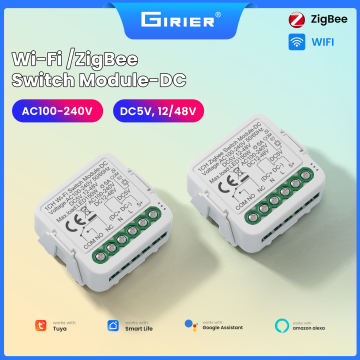 GIRIER Tuya Smart Switch Module ZigBee/WiFi Dry Contact Module Supports ...