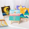 Canvas Paint Set with Paint Tools DIY Painting Kit with Pre-Drawn Canvas + Mini Wooden Stands Kids School Children's Day Gifts. 