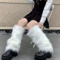 Women Faux Fur Leg Warmers Women Fall Leggings Jk Boots Stocking Girls Lolita Punk Boot Cover Harajuku Fur Foot Warming Cover.