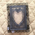 Cute DIY Lace Bowknot  Photo Card Holder Idol Photocard Case Decorative Card Cover Black White Love Heart Shape Photo Holder. 