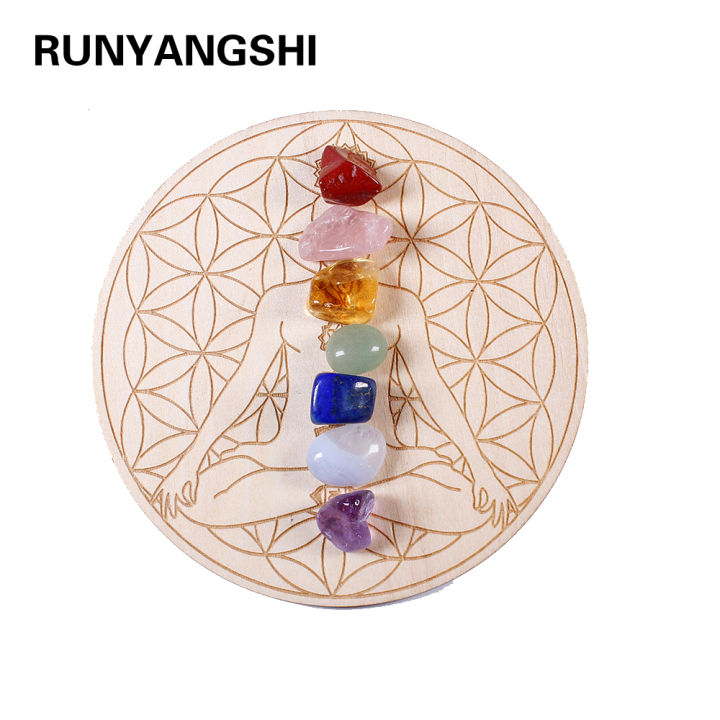 7pcs/set Natural Crystal Mixed seven Chakra Healing Stone + Seven Star ...