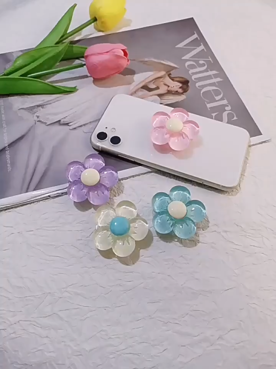 Cute 3D Flower Bow Mobile Phone Grip | Small Fresh Ins Style Airbag Bracket | Retractable Pop Socket Ring Holder