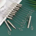 1Pc New Men Silver Necktie Tie Clip Stainless Steel Plain Clasp Bars Pins Clips. 