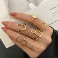 New Fashion Creative Geometric Leaf Wave Hollow Ring Set 11 Pcs for Women Men Simple Knuckle Ring Charm Wedding Party Jewelry. 