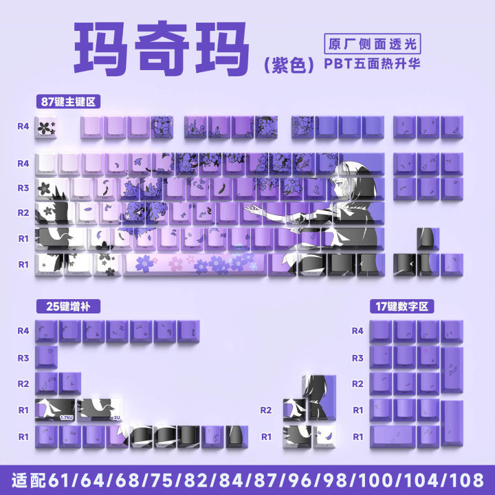 Sakura%20Macchima%20Chain%20Arc%20Girl%20Keycap%20Original%20Factory%20Height%20Side%20Engraving%20Backlit%20Pbt%20Mechanical%20Keyboard%20Caps%20-%20Image%206