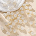 50pcs/Lot 12mm ABS Imitation Pearl Beads Rose Loose Charms Beads for Bracelet Necklace Jewelry Making Accessories Supplies. 