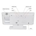 Digital Alarm Clock with 180° Rotating Projector - LED Large Mirror Display, High Quality. 
